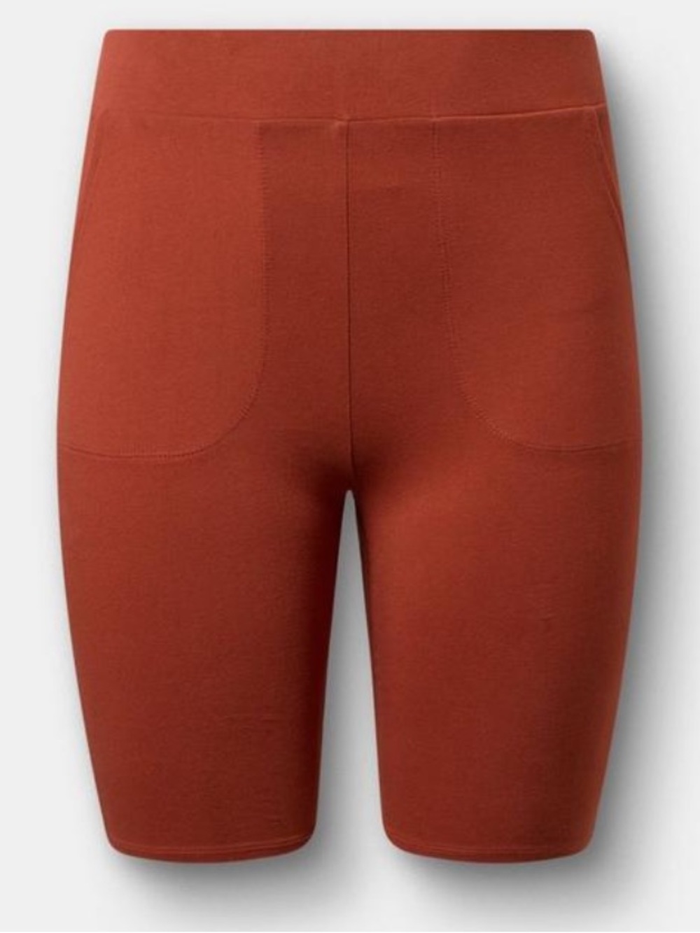 Torrid 9” Inseam 2” Waist Pocket Bike Shorts Size 00 Cotton Roasted Russet NWT